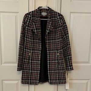 Calvin Klein Women's Plaid Blazer in Black and Red